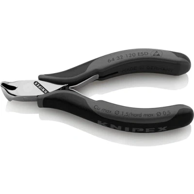 Abbildung von Knipex 64 32 120 ESD, Pinzette, Stahl, Kunststoff, Schwarz, Grau, mm, 92 g