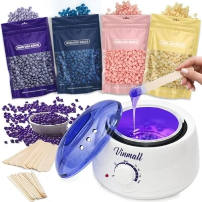Abbildung von Waxing set Wachsmaschine Wachswärmer gerät, Wax Warmer mit Wachsperlen für Wachs Haarentfernung, Maschine Set, Haarentfernung Perlen