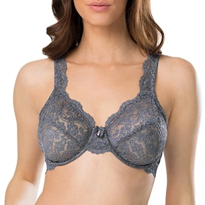 Abbildung von Smart &amp; Sexy Damen Signature Lace Unlined Underwire Bra BH, anthrazit, 90E