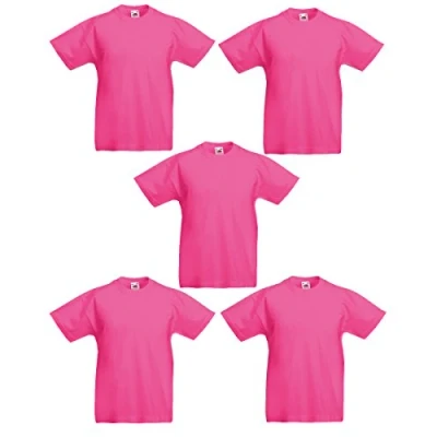 Abbildung von Fruit of the Loom Jungen T Shirt (5er Pack), Rose, 5 6 Jahre