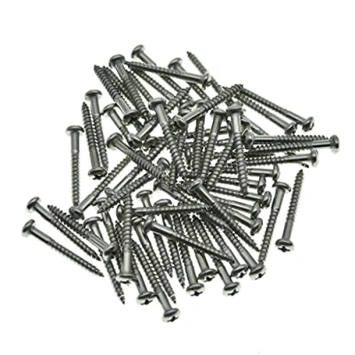 Abbildung von KAISH 60 Stück Edelstahl Phillips ovale Kopf Gitarre Tremolo Bridge Befestigungsschrauben passend für Fender Stratocaster