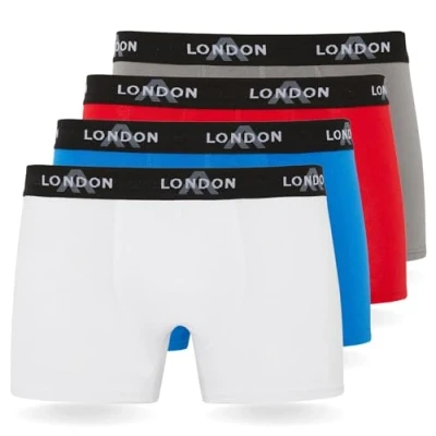 Abbildung von FM London Hipster 4 PACK Panties, Herren, Größe: Large, Classic light