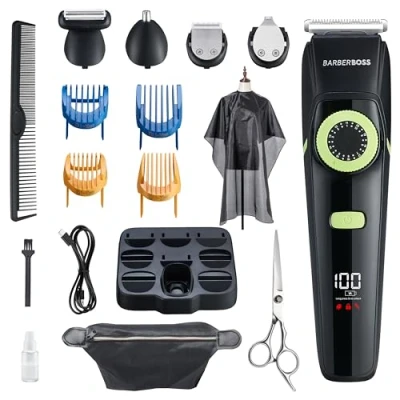 Abbildung von BarberBoss Rasierer Herren Elektrisch, Haarschneidemaschine, Barttrimmer Herren, Haarschneidemaschine Profi, Bartschneider Barttrimmer, Haarschneider Trimmer QR 6090
