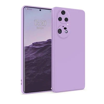 Abbildung von MyGadget Hülle für Huawei P50 Pro robuste Silikon Schutzhülle TPU Case Slim Silikonhülle Back Cover Kratzfest Handyhülle Matt Lila