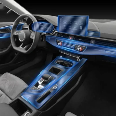 Abbildung von Für Audi A4 B9 2020 2023 Autoinnenausstattung Mittelkonsole Transparente/Matte TPU Schutzfolie PPF Anti Kratz Reparaturfolie Nachrüstung
