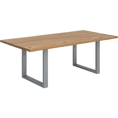 Abbildung von SIT Möbel TABLES &amp; CO Tisch 200x100 cm, Wildeiche, silbernes Gestell mit Baumkante wie gewachsen