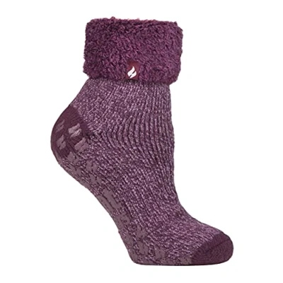 Abbildung von HEAT HOLDERS 1 Paar Bettsocken Damen Stoppersocken ABS Antirutsch Kuschelsocken Socken (Rose/Mauve (Queenstown))