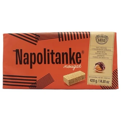 Abbildung von NAPOLITANKE KRAS Premium Waffeln Waffelkekse mit leckeren Milch , Schokoladencreme Haselnuss Zitronen und Orangenfüllungen Verschiedene Größen (420 G HAZELNUT, 8 PCS)