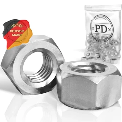 Abbildung von PD® Muttern M12 (DIN 934 / ISO 4032) Hochwertige A2 V2A Edelstahl Sechskantmuttern Hex Nut Edelstahlmutter für Schrauben, Gewindebolzen &amp; Gewindestangen 50 Stück