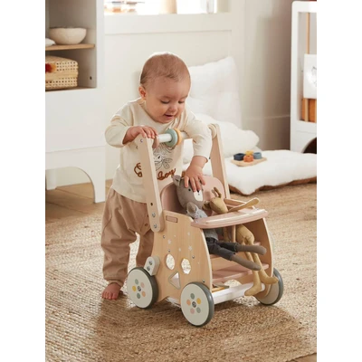 Abbildung von Vertbaudet VERTBAUDETLauflernwagen mit Puppensitz, Holz FSC®weiß
