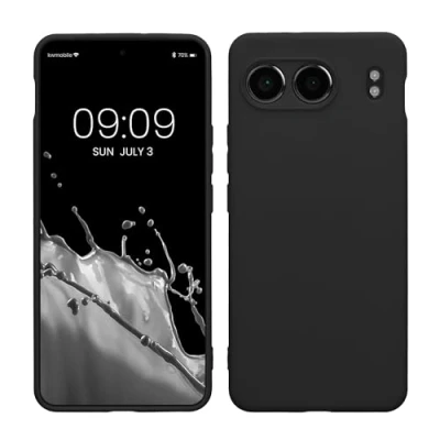 Abbildung von kwmobile Handyhülle kompatibel mit OnePlus Nord 4 5G Hülle Handy Case aus weichem Silikon in Schwarz matt