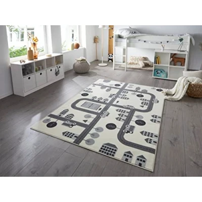 Abbildung von HANSE Home Teppich &quot;Town&quot;, rechteckig, Kurzflor, Kinderteppich, Spielteppich, Straßen Design, Kinderzimmer
