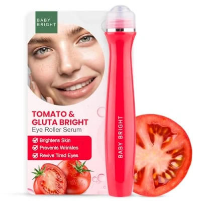 Abbildung von Baby Bright Augenroller Serum Hydrating Augen Roll On, Augenserum Gegen Falten und Augenringe, Under Eye Brightener Tomato &amp; Glutami 15ml