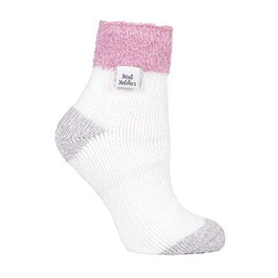 Abbildung von HEAT HOLDERS Damen Fleece Flauschig Gestreift Thermo Kuschelsocken (37/42, Cream (S Feather))