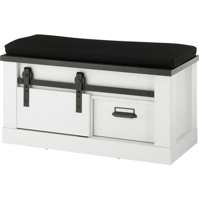 Abbildung von Home affaire Sitzbank &quot;SHERWOOD&quot;, modernes Holz Dekor, mit Scheunentorbeschlag aus Metall, Breite 93 cm