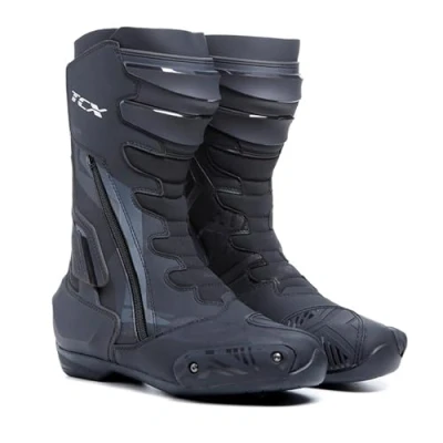 Abbildung von TCX S TR1, Herren Motorradstiefel, sportlich, zertifiziert, Obermaterial aus Mikrofaser, Elastischer Seitenreißverschluss und Klettverschluss, Schwarz