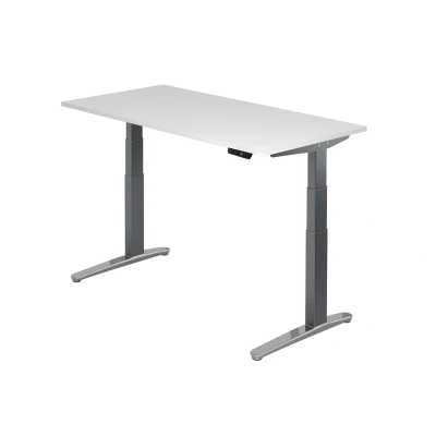 Abbildung von Hammerbacher Schreibtisch XBHM16 Weiß/Graphit Kufe poliert