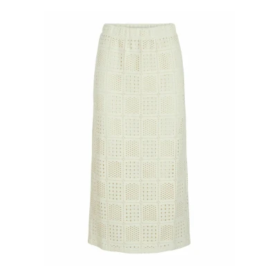 Abbildung von VILA Gemusterter Bleistiftrock, Damen, Größe: Large, Creme