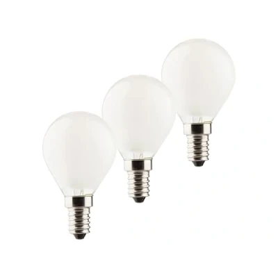 Abbildung von MÜLLER LICHT 3er Set Retro LED Tropfenform Ersetzt 40 W, Glas, E14, 4 Silber, 4.5 x 8 cm, 3 Einheiten