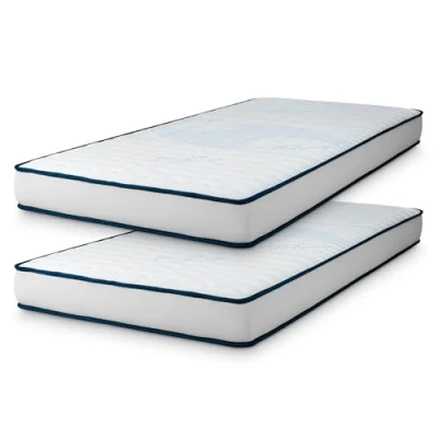 Abbildung von COSMOS Pack x2 Matratze 90x190 cm Upsilon Promo Kaltschaummatratze Härtegrad H2 Öko Tex Zertifiziert Latex Blue 7 Zonen Höhe 15 Made in EU