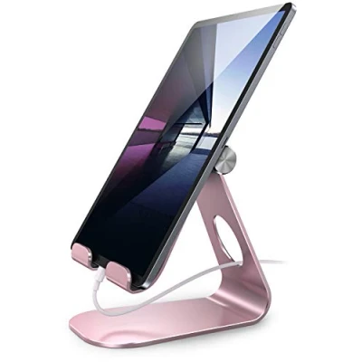 Abbildung von Lamicall Tablet Ständer Verstellbare, Halterung Universal Halter, Halterung, Dock für 2024 iPad Pro 9.7, 10.5, 11, 12.9, Air Mini 2 3 4, Samsung Tab, mit 4.7 13 Zoll Rose Gold
