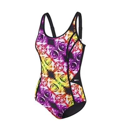 Abbildung von BECO Beermann Damen Schwimmanzug, C Cup Magical Mystery Trip Badeanzug, schwarz/Bunt, 46