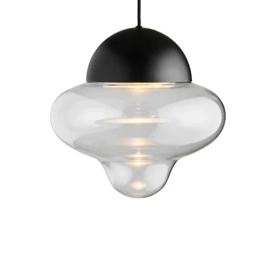 Abbildung von LED Hängeleuchte Nutty XL, klar / schwarz, Ø 30 cm, Glas