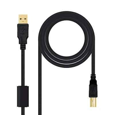 Abbildung von Monkey Ladder USB 2.0 Druckerkabel mit Ferrit, Typ A/M B/M, Stecker auf Stecker, Schwarz, 4 m