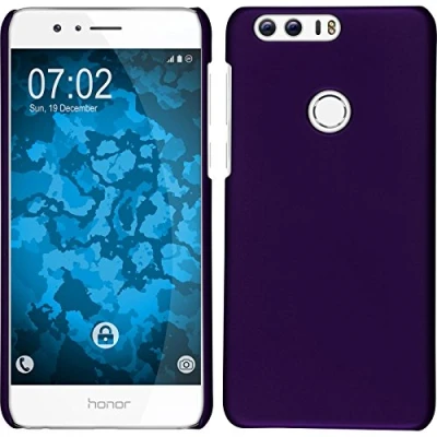 Abbildung von PhoneNatic case kompatibel mit Huawei Honor 8 Hülle lila gummiert Hard + 2 Schutzfolien
