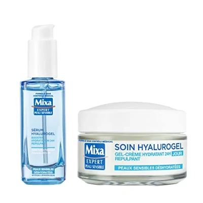 Abbildung von Mixa Expert Sensitive Skin Routinehyalurogel Feuchtigkeits Booster 24 Stunden Reine Hyaluronsäure, Vitamin B3 + B5, Serum Pflege