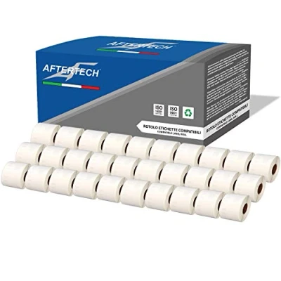 Abbildung von Aftertech 30 x 99014 54 101 mm kompatible Klebeetiketten (220 Etiketten/Rolle = 6600 insgesamt) für Dymo LabelWriter Seiko SLP Etikettiermaschinen S0722436 30x99014