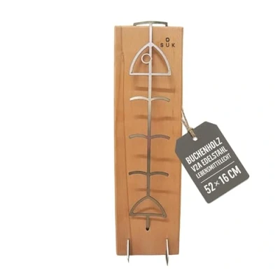 Abbildung von SOUK ONE Flammlachsbrett aus Buche Holz/Edelstahl Rostfrei, Verstellbare Halterung, Perfekt für Feuerschalen, Grills &amp; offenes Feuer, Langlebig Pflegeleicht (Lieferung erfolgt ohne Feuerschale)