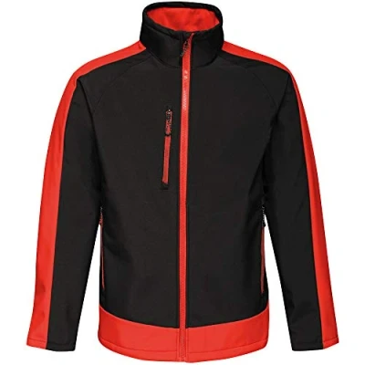 Abbildung von Regatta TRA618 48B90 Professionelle Kontrast Softshelljacke, wasserabweisend, 3 lagige Membran, Schwarz/ClssicRd, Größe XXL