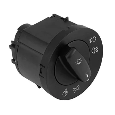 Abbildung von Keenso Schalter für Autoscheinwerferschalter Schwarz Autoscheinwerfer Nebelscheinwerfer Integrierter Schaltknopf MK 5 6 Jett a MK3 im Auto