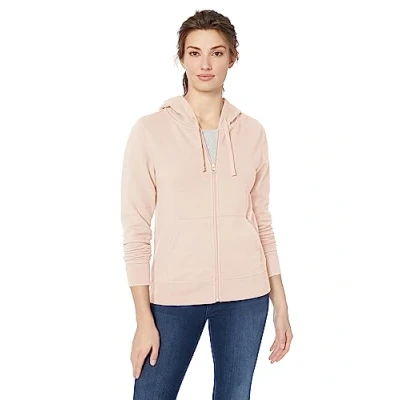 Abbildung von Amazon Essentials Damen Hoodie mit Langem Reißverschluss aus French Terry Fleece (Erhältlich in Übergröße), Hellrosa, S