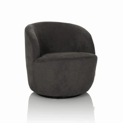 Abbildung von hjh LIVING Lounge Sessel drehbar BRAMWICH Moderner Drehsessel, bequem gepolstert, Cocktailsessel Relaxsessel Wohnzimmerstuhl, Stoff Grau