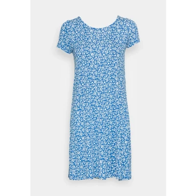 Abbildung von ONLY Onlbera BACK LACE UP S/S JRS NOOS Jerseykleid, Damen, Größe: XS, Strong blue/white