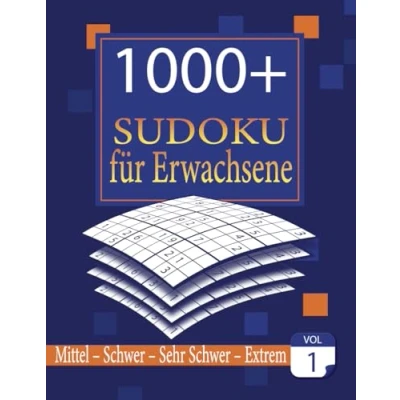 Abbildung von 1000+ Sudoku für Erwachsene: Rätsel ,4 Schwierigkeitsstufen (Mittel Schwer Sehr Extrem)