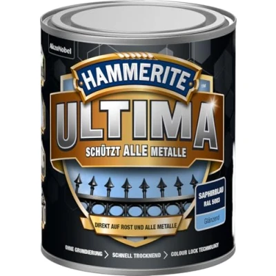Abbildung von HAMMERITE metallschutzlack ultima glänzend saphirblau ral5003 750ml