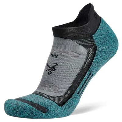 Abbildung von Balega Damen Blister Resist No Show Running and Women (1 Pair), Grey/Bl Performance Athletic Laufsocken f r und Herren, grau / blau, M EU