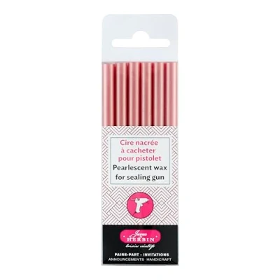 Abbildung von J.Herbin 35960T Packung mit 6 Wachsstangen für Pistole, ideal Bastelprojekte und Scrapbooking, weich, 1 Pack, altrosa