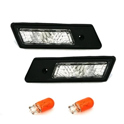 Abbildung von Depo Seitenblinker Set in Weiß mit schwarzem Plastikrahmen Blinker