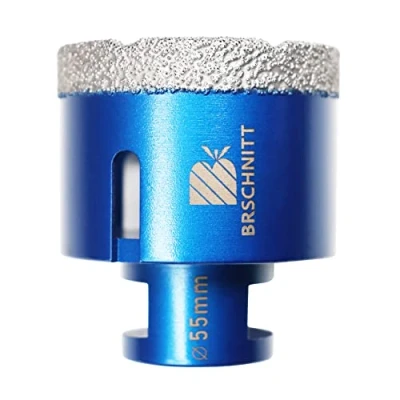 Abbildung von Diamant Fliesenbohrer 55mm M14 Diamantbohrer Lochsäge für Fliesen Porzellan Keramik Marmor Granit Bohrungen, Winkelschleifer