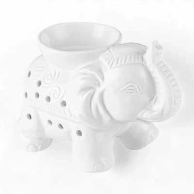 Abbildung von Brûle Parfum Céramy Weißer Elefant Duftende Atmosphäre Modisches Kunsthandwerk Einfache Aromatherapie Duftschmelzbrenner Bulldoggen Deko Elefantenfigur 45 ml H 13cm Zen&#039;Arôme