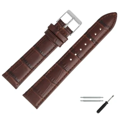 Abbildung von MARBURGER Uhrenarmband 20mm Leder Alligator Prägung