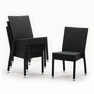 Abbildung von Bolero cf159 Geflecht Seite Stuhl, dunkelgrau (4 Stück), 860(H) x 500(W) 600(D)mm