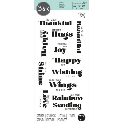 Abbildung von Sizzix Clear Stamps Set 12PK Good Vibes #4 von Pete Hughes 665911 Kapitel 2 2022, multicolor, One Size