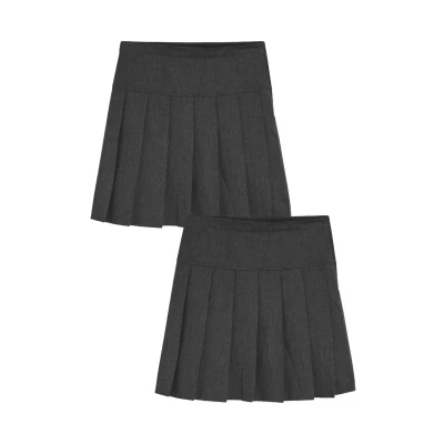 Abbildung von Next 2 PACK Pleat Alinienrock für Kinder, Größe: 98, Grey