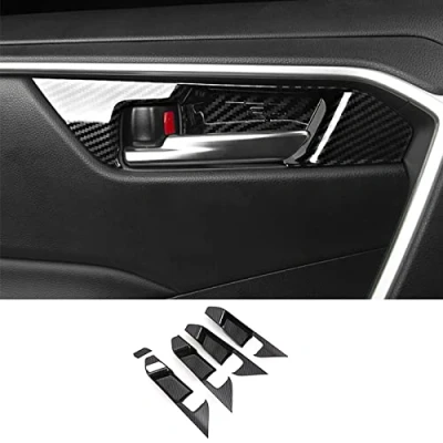 Abbildung von HIGH FLYING für RAV4 XA50 2019 2022 Kohlefaserfarbe Interieur Türgriff Dekor ABS Kunststoff 5 Stück