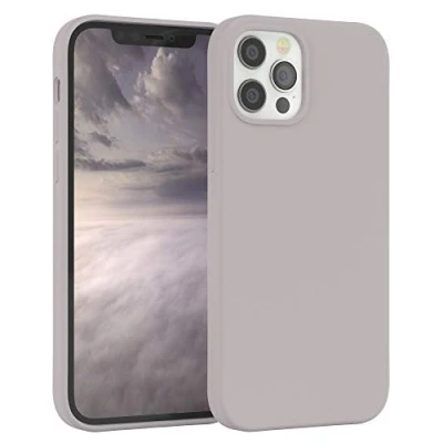 Abbildung von EAZY CASE Premium Silikon Handyhülle kompatibel mit iPhone 12/12 Pro, Slimcover Kameraschutz und Innenfutter, Silikonhülle, Schutzhülle, Bumper, Handy Case, Hülle, Softcase, Rosa Braun